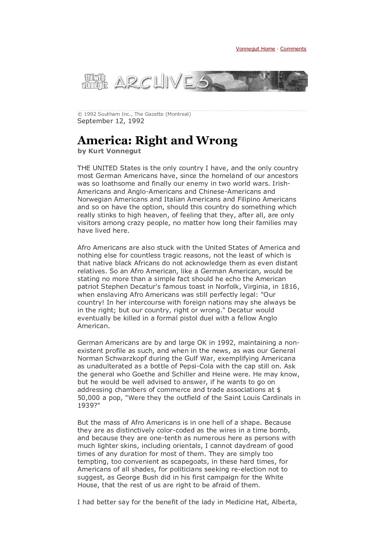 America: Right and Wrong