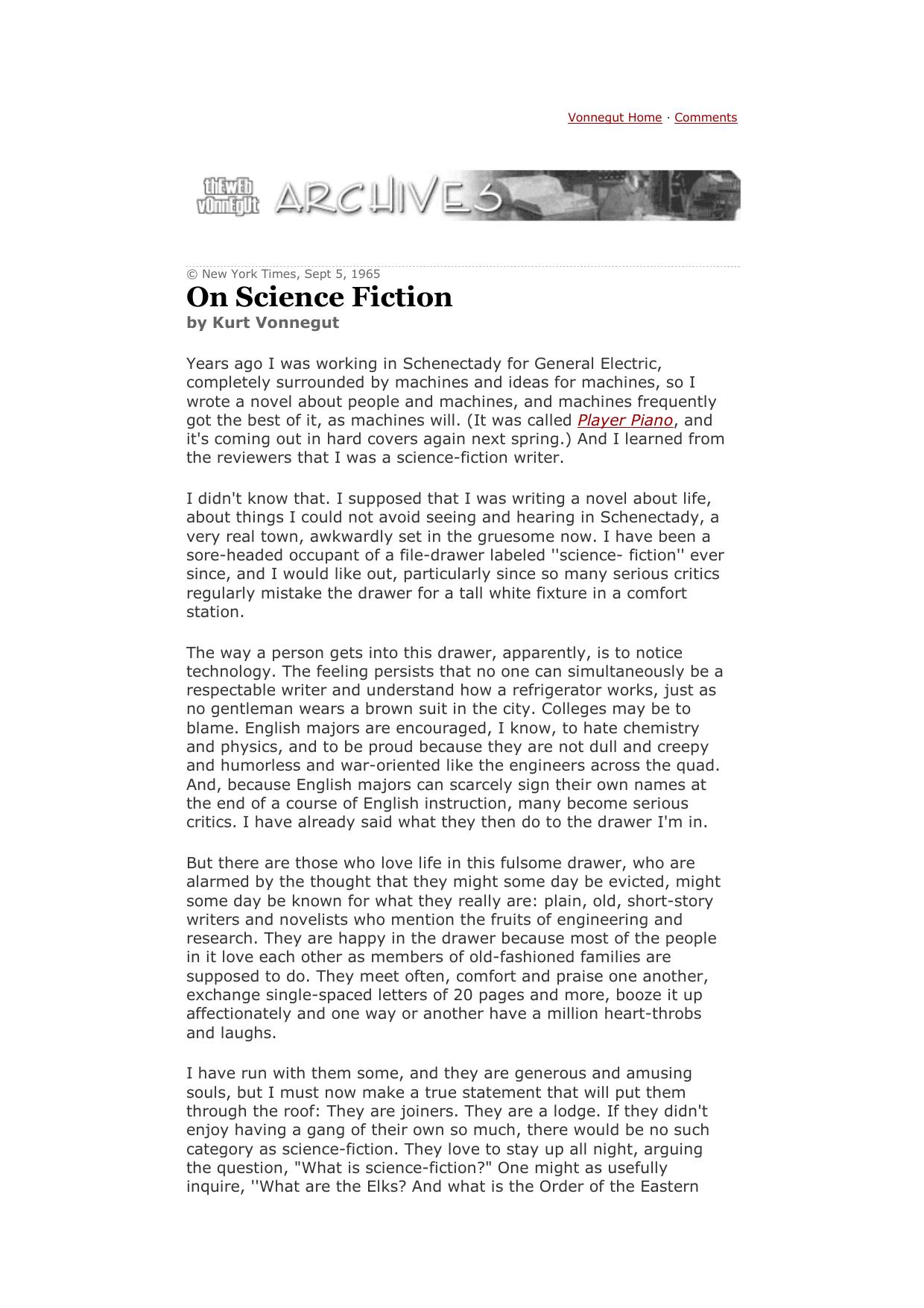 On Science Fiction